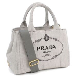 Prada Tote Bag Denim Bianco Gray